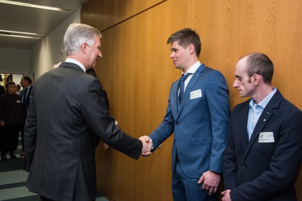 Trappenmaker Wim Van Loon op audiëntie bij de Koning van België