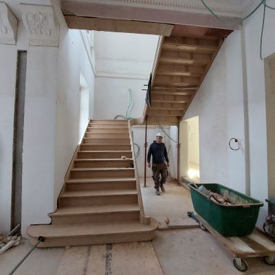 restauratie bestaande trap,monument,Spa,beschermd erfgoed,traprestauratie