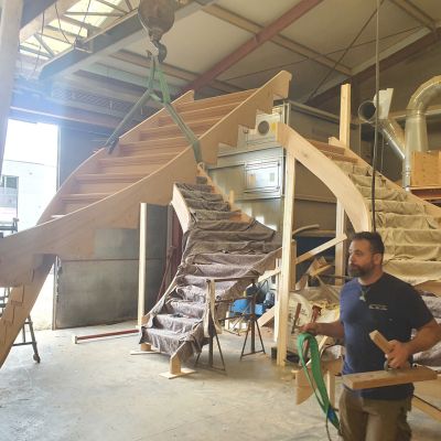 trap maken,ambachtelijke wijze,atelier,ambacht,trap op maat,maatwerk